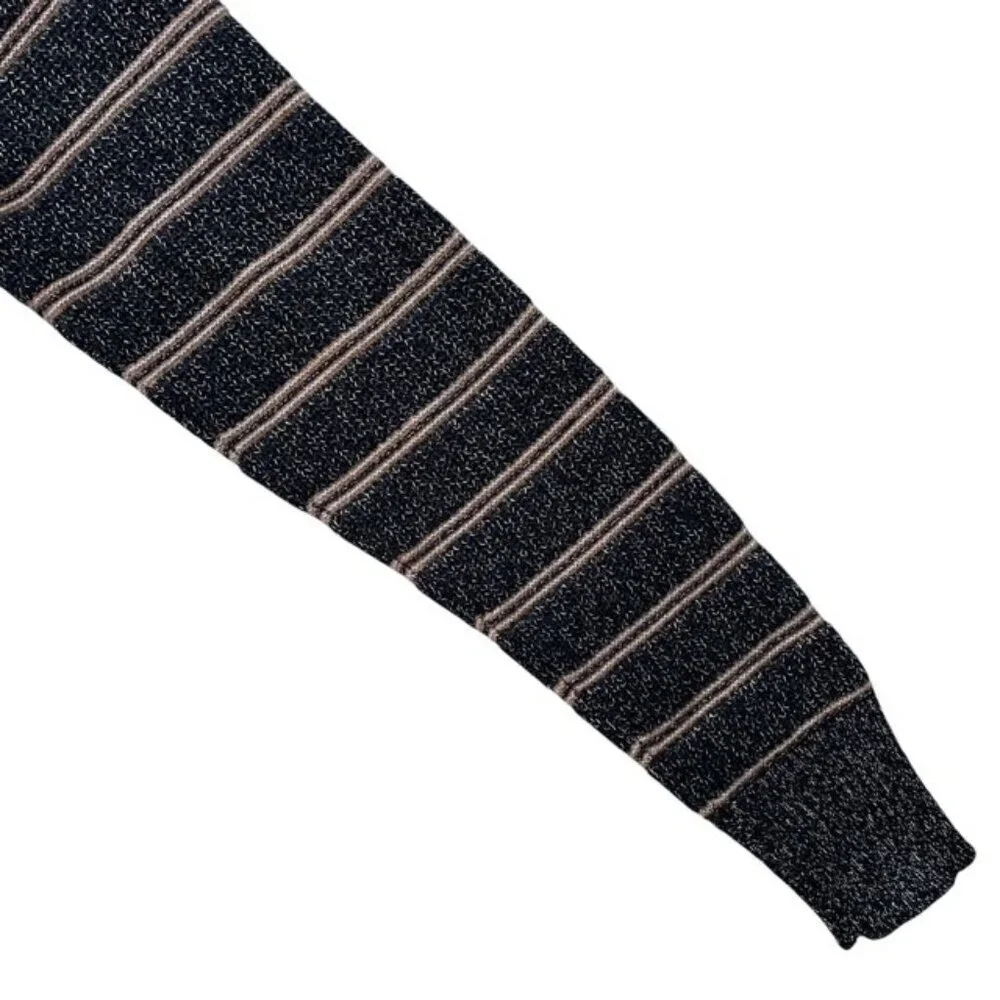 CHARTER CLUB Luxury Cashmere Metallic Stripe Sweater - Size Small